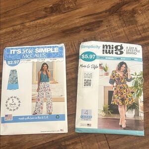 Simplicity MiG Women's Dress Pattern with Blue and Yellow Accents